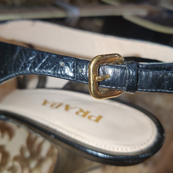 PRADA authentic black leather platform heels - Picture 6 of 7